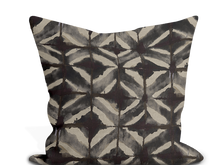 Load image into Gallery viewer, Custom Pillow Cover in Abstract Geometric Thibaut Water Blocks in Black - One Side