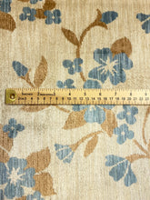 Load image into Gallery viewer, Vintage Water &amp; Stain Resistant Beige Blue Carmel Brown Floral Velvet Upholstery Fabric WHS 5083