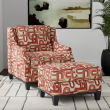 Load image into Gallery viewer, Beige Rusty Red Abstract Geometric Upholstery Fabric