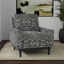 Load image into Gallery viewer, Heavy Duty Black Off White Tiger Microfiber Animal Pattern Upholstery Fabric