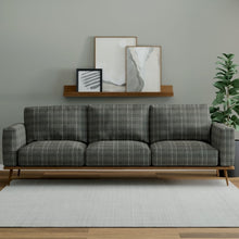 Load image into Gallery viewer, Grey Black Taupe Tartan Plaid Upholstery Fabric