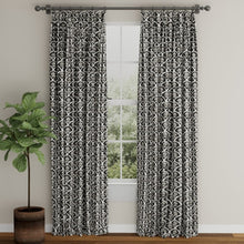 Load image into Gallery viewer, Black White Grey Floral Abstract Drapery Upholstery Fabric