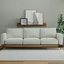 Load image into Gallery viewer, Stain Resistant Seafoam Green Cream Geometric Upholstery Drapery Fabric
