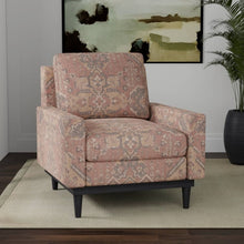 Load image into Gallery viewer, Heavy Duty Muted Red Brown Mustard Grey Ikat Ethnic Geometric Upholstery Fabric