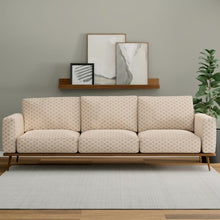 Load image into Gallery viewer, Cream Rusty Red Orange Abstract Geometric Upholstery Fabric