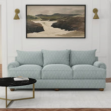 Load image into Gallery viewer, Heavy Duty Damask Diamond Antique Teal Azure Upholstery Drapery Fabric