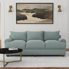 Load image into Gallery viewer, Heavy Duty Tufted Diamond Antique Teal Azure Upholstery Drapery Fabric