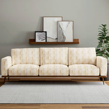 Load image into Gallery viewer, Heavy Duty Fade Resistant Cream Mustard Gold Grey Brown Abstract Geometric Upholstery Fabric