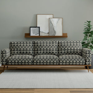 Black Brown Grey Beige Ikat Upholstery Fabric