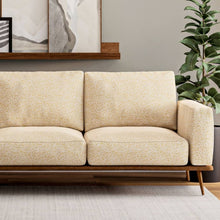 Load image into Gallery viewer, Heavy Duty Fade Resistant Mustard Yellow Cream Botanical Upholstery Fabric