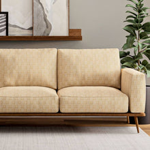 Load image into Gallery viewer, Heavy Duty Fade Resistant Mustard Gold Cream Geometric Upholstery Fabric