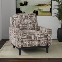 Load image into Gallery viewer, Heavy Duty Charcoal Black Brown Cream Ethnic Geometric Upholstery Fabric