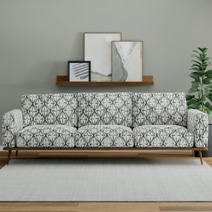 Beige Charcoal Black Abstract Upholstery Fabric