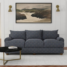 Load image into Gallery viewer, Heavy Duty Damask Medallion Navy Blue Upholstery Drapery Fabric