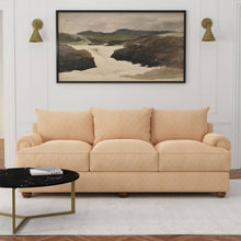 Load image into Gallery viewer, Heavy Duty Damask Diamond Honey Beige Upholstery Drapery Fabric