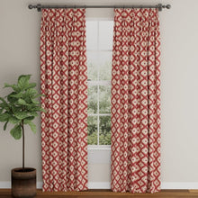 Load image into Gallery viewer, Rusty Red Mustard Gold Ivory Medallion Drapery Upholstery Fabric