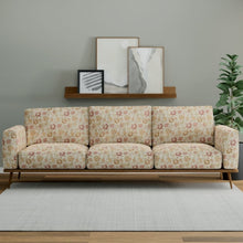 Load image into Gallery viewer, Beige Red Orange Gold Green Floral Drapery Upholstery Fabric