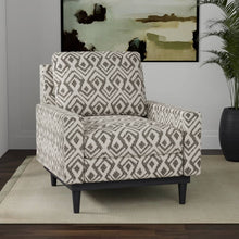 Load image into Gallery viewer, Heavy Duty Cream Charcoal Black Ethnic Geometric Upholstery Fabric