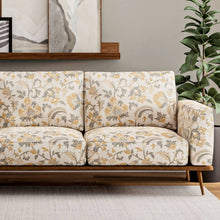 Load image into Gallery viewer, Heavy Duty Fade Resistant Beige Mustard Grey Floral Upholstery Fabric