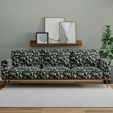 Load image into Gallery viewer, Off White Black Floral Upholstery Fabric