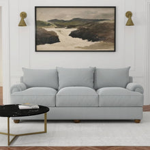 Load image into Gallery viewer, Heavy Duty Victorian Stripe Antique Teal Azure Upholstery Drapery Fabric