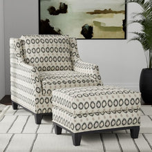 Load image into Gallery viewer, Grey Taupe Charcoal Geometric Circles Upholstery Fabric