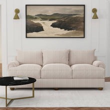 Load image into Gallery viewer, Heavy Duty Victorian Stripe Light Grey Taupe Upholstery Drapery Fabric