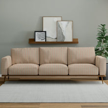Load image into Gallery viewer, Rusty Red Grey Orange Stripe Upholstery Fabric