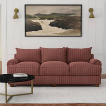 Load image into Gallery viewer, Heavy Duty Victorian Stripe Garnet Burgundy Red Upholstery Drapery Fabric