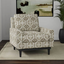 Load image into Gallery viewer, Heavy Grey Taupe Brown Ikat Cream Ethnic Geometric Upholstery Fabric