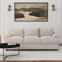 Load image into Gallery viewer, Heavy Duty Art Deco Fan Light Grey Taupe Upholstery Drapery Fabric