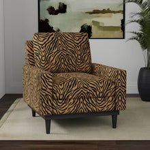 Load image into Gallery viewer, Heavy Duty Mustard Gold Black Tiger Chenille Animal Pattern Upholstery Fabric