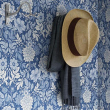 Load image into Gallery viewer, Schumacher Dahlia Garden Wallpaper 6141 / Blue And White