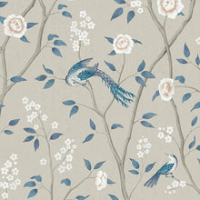 Load image into Gallery viewer, Schumacher Paradise Birds Wallpaper 6143 / Turquoise Shimmer