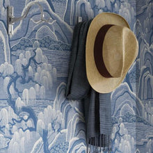 Load image into Gallery viewer, Schumacher Indigo Garden Wallpaper 6147 / Blue And White