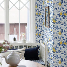 Load image into Gallery viewer, Schumacher Citronträd Wallpaper 6150 / Blue And Yellow