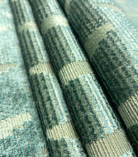 Load image into Gallery viewer, S. Harris Haystack Velvet Metal Teal Geometric Upholstery Fabric STA 5132