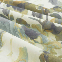Load image into Gallery viewer, Cotton Cream Grey Mustard Gold Olive Floral Upholstery Drapery Fabric