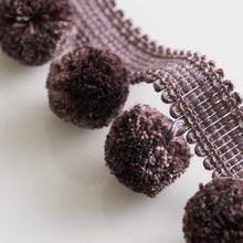 Load image into Gallery viewer, 1.5" Wide Lavender Purple Pom Pom Fringe Tape