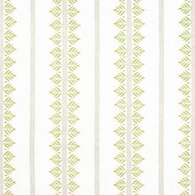 Load image into Gallery viewer, Set of Two Made to Order Thibaut Fern Stripe Side Drapery Panels