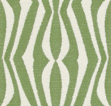 Load image into Gallery viewer, Bella Dura Indoor Outdoor Marina Bay Geometric Green Cream Upholstery Drapery Fabric FB