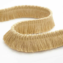 Load image into Gallery viewer, 1.25" Wide Light Gold Upholstery Brush Fringe Trim