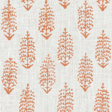 Load image into Gallery viewer, Cream Coral Small Print Botanical Linen Drapery Fabric FB