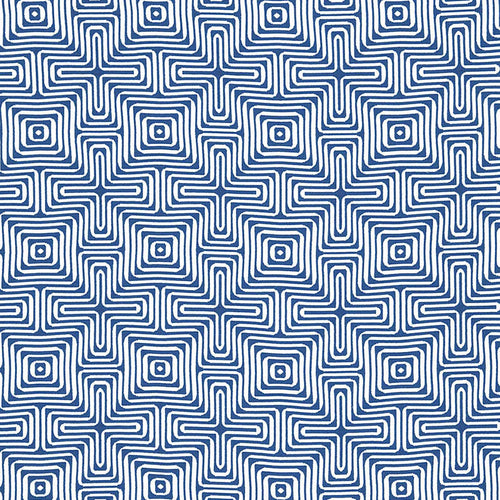 Schumacher Amazing Maze Indoor/Outdoor Fabric 65320 / Ocean