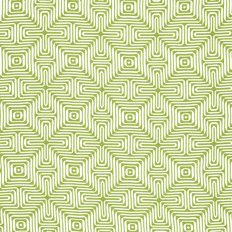 Schumacher Amazing Maze Indoor/Outdoor Fabric 65321 / Palm