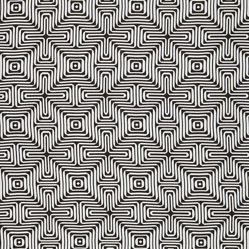 Schumacher Amazing Maze Indoor/Outdoor Fabric 65322 / Kohl
