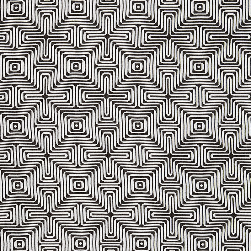 Schumacher Amazing Maze Indoor/Outdoor Fabric 65322 / Kohl