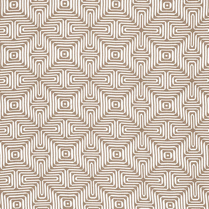 Schumacher Amazing Maze Indoor/Outdoor Fabric 65323 / Sand