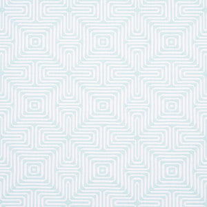 Schumacher Amazing Maze Indoor/Outdoor Fabric 65326 / Aqua Breeze