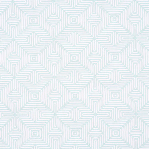 Schumacher Amazing Maze Indoor/Outdoor Fabric 65326 / Aqua Breeze